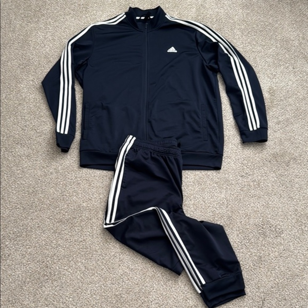 Adidas Classic Navy Tracksuit with White Stripes